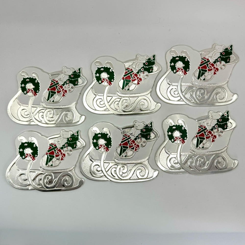 Vintage Wm. A. Rogers Ltd Japan Christmas Sleigh Coasters Set of 6